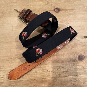 Orvis Blue Canvas Leather Fly fishing Belt business casual, preppy, office 38